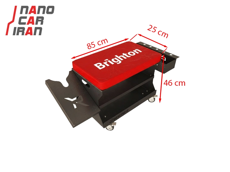 صندلی چرخدار فلزی اکونومی دیتیلینگ برایتون – رنگ قرمز با هولدر